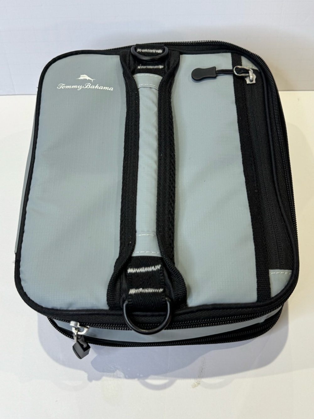 Tommy Bahama Expandable Grey Lunch Bag Cooler School Work Travel
